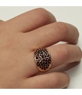 Bague grenat jonc pavée