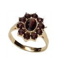 Bague grenat marguerite ovale