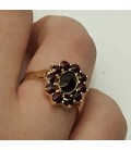 Bague grenat marguerite ovale