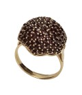 Bague grenat demi boule pavée