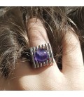 Bague argent boule améthyste veritable 