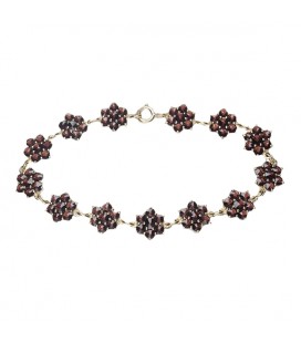 Bracelet grenat fleurs