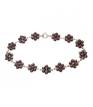 Bracelet grenat fleurs