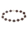 Bracelet grenat fleurs