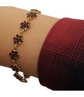 Bracelet grenat fleurs