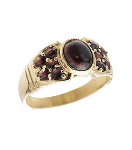 Bague grenat jonc cabochon