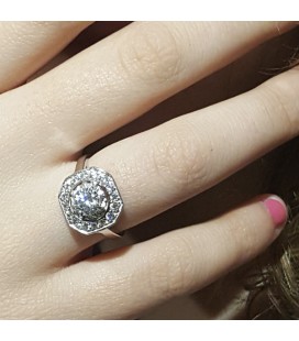 Bague argent carrée