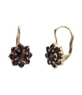 Boucles d’oreilles fleurs 8mm grenat