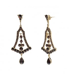Boucles d’oreilles grenat arabesque