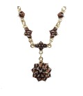 Collier fleur grenat