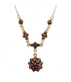Collier fleur grenat