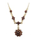 Collier fleur grenat