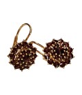Boucles d’oreilles fleurs grenat