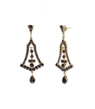 Boucles d’oreilles grenat arabesque