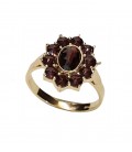 Bague grenat marguerite ovale