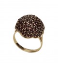 Bague grenat demi boule pavée
