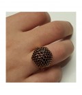 Bague grenat demi boule pavée