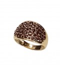 Bague grenat jonc pavée