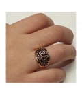 Bague grenat jonc pavée