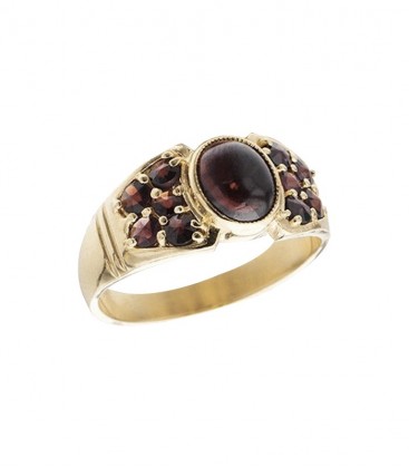 Bague grenat jonc cabochon