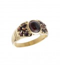 Bague grenat jonc cabochon