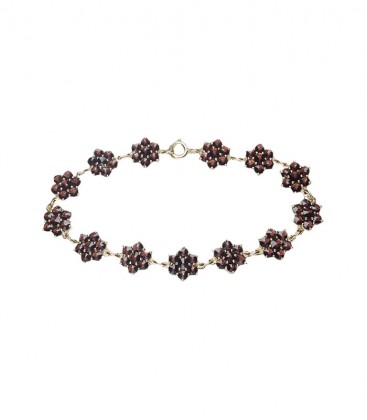 Bracelet grenat fleurs