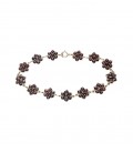 Bracelet grenat fleurs