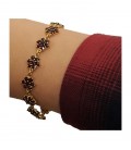 Bracelet grenat fleurs