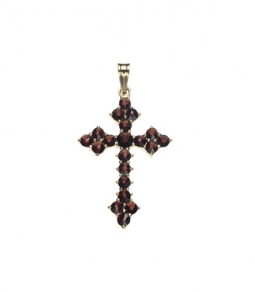 Pendentif croix grenat 