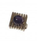 Bague argent boule améthyste veritable 