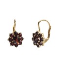 Boucles d’oreilles fleurs grenat