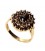 Bague grenat ovale fleur griffée
