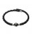 Bracelet en cuir argent acier et perle eau douce véritable