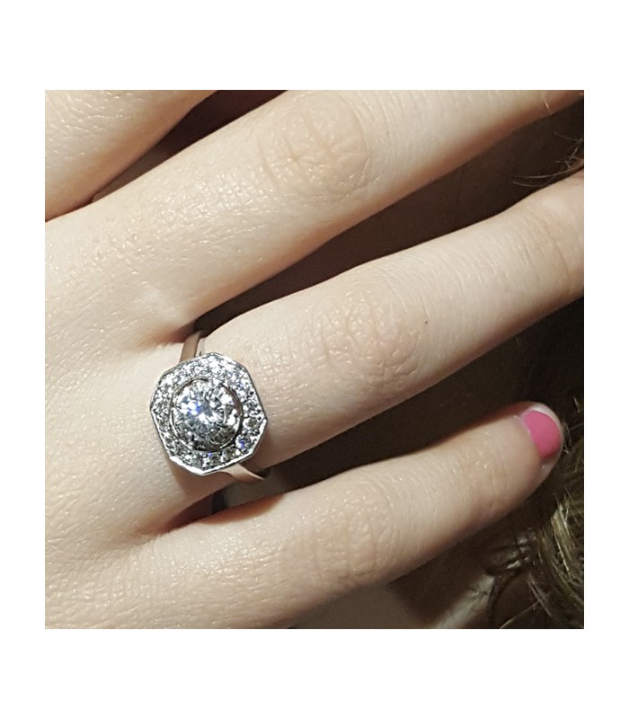 Bague argent carr e Bijoux Monic