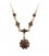 Collier fleur grenat